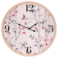 NÁSTĚNNÉ HODINY, pink, 58 cm - pink, Trend, kompozitní dřevo (58cm)