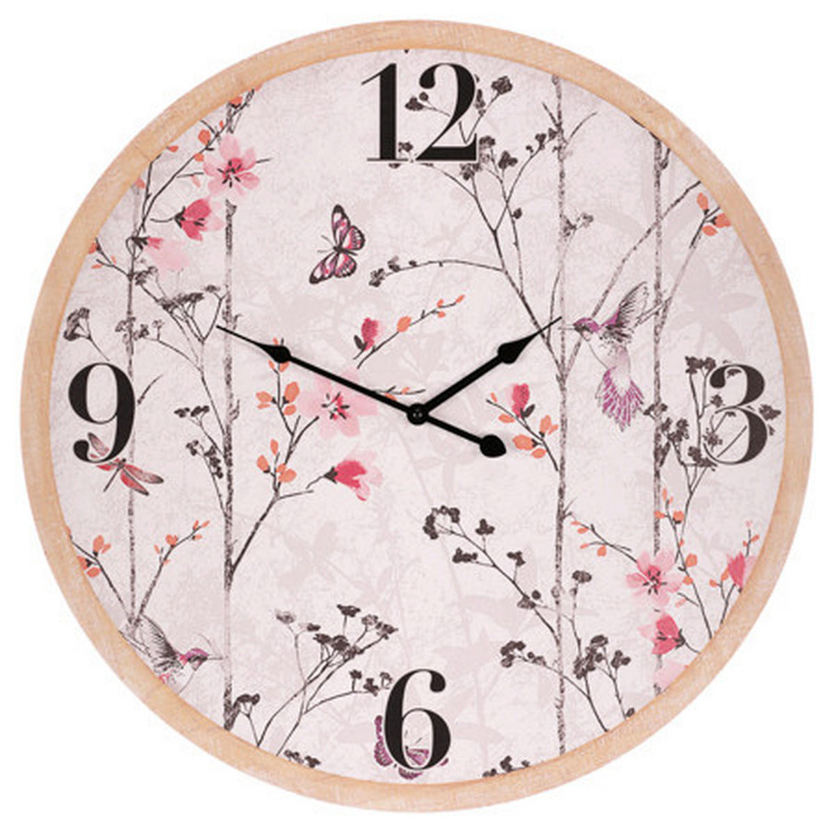 NÁSTĚNNÉ HODINY, pink, 58 cm - pink, Trend, kompozitní dřevo (58cm)