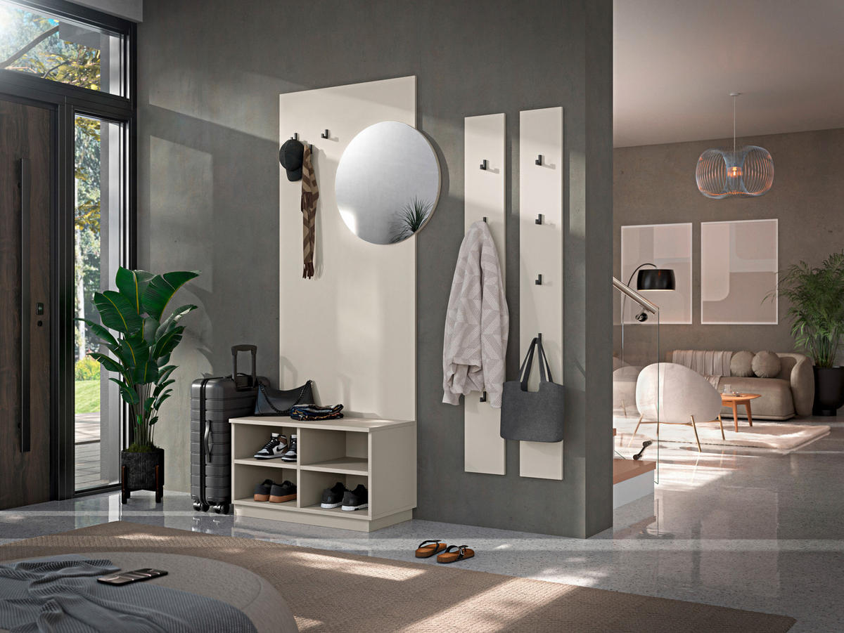 GARDEROBE 5-teilig  in 170/205/40 cm  - Kaschmir, Design, Glas/Holzwerkstoff (170/205/40cm) - Carryhome