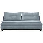 SCHLAFSOFA in Flachgewebe Blaugrau  - Blaugrau/Schwarz, MODERN, Textil/Metall (208/73/92/102cm) - Novel