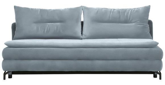 SCHLAFSOFA in Flachgewebe Blaugrau - Blaugrau/Schwarz, MODERN, Textil/Metall (208/73/92/102cm) - Novel