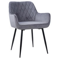 Scaun Cu Brațe din metal, textil, gri, negru - negru/gri, Design, metal/textil (56/79/58cm) - Carryhome