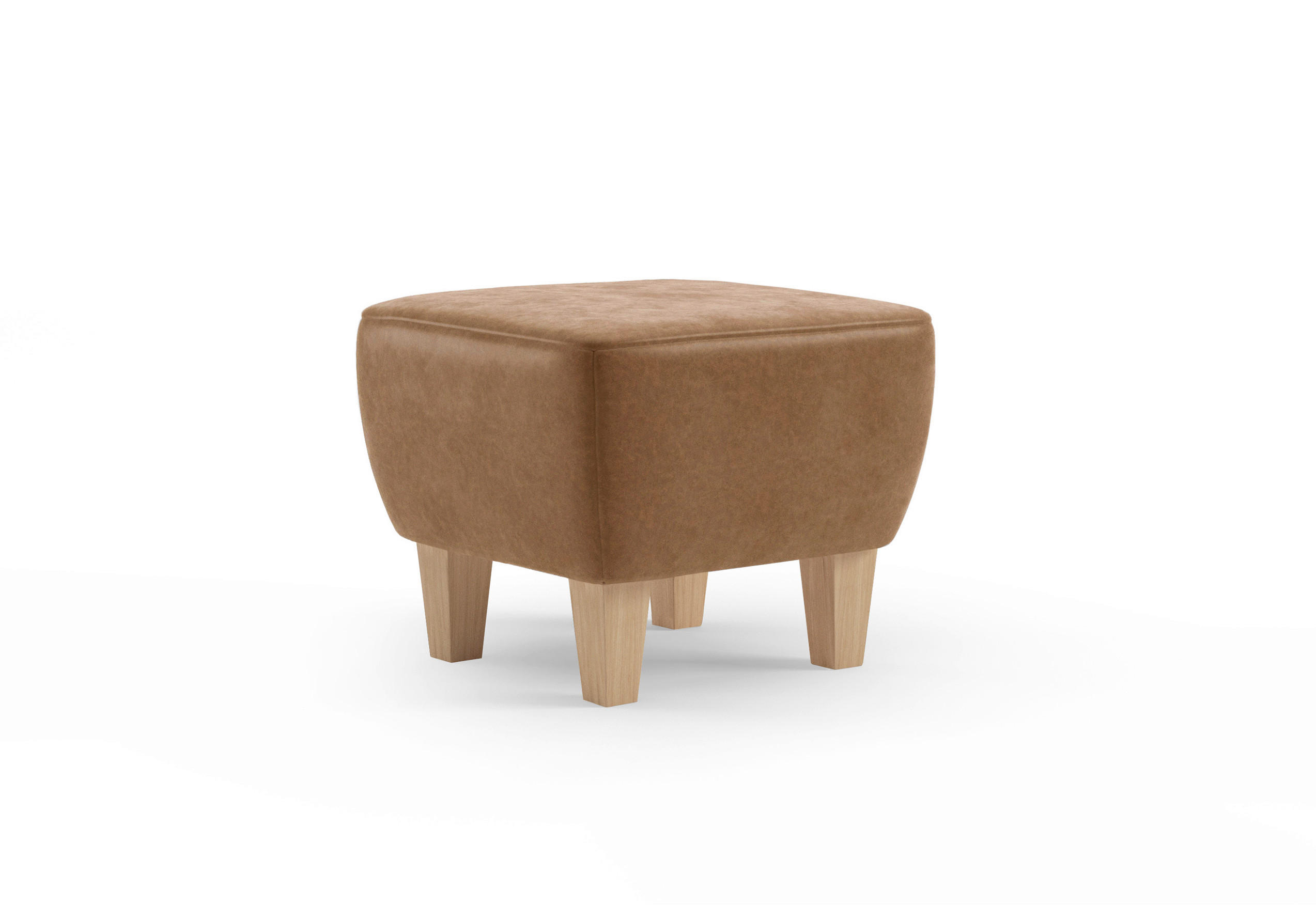HOCKER in Textil Cognac - Eichefarben/Cognac, Konventionell, Holz/Textil (56/46/56cm) - Sit & More