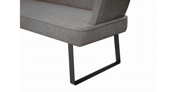 SITZBANK 205/91/66 cm Webstoff Anthrazit, Schwarz - Anthrazit/Schwarz, Design, Textil/Metall (205/91/66cm) - Novel