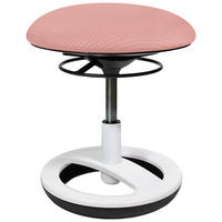 DREHHOCKER in Kunststoff, Textil Rosa, Schwarz, Weiß  - Schwarz/Rosa, Basics, Kunststoff/Textil (38,5/38-46/38,5cm) - Ben'n'jen
