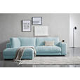 ECKSOFA in Cord Hellblau  - Schwarz/Hellblau, Design, Kunststoff/Textil (224/265cm) - Hom`in