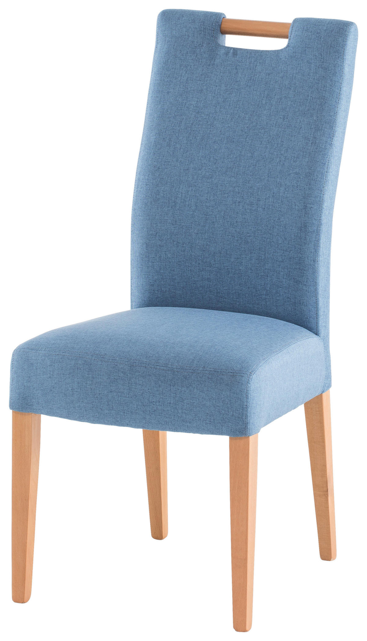 STUHL in Holz, Textil Blau, Buchefarben  - Blau/Buchefarben, KONVENTIONELL, Holz/Textil (47/100/64cm) - Cantus