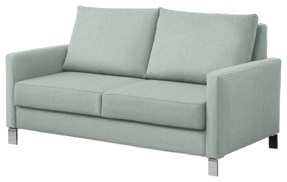 SCHLAFSOFA in Flachgewebe Hellgrün  - Chromfarben/Hellgrün, Konventionell, Textil/Metall (160/90/95cm) - Bali