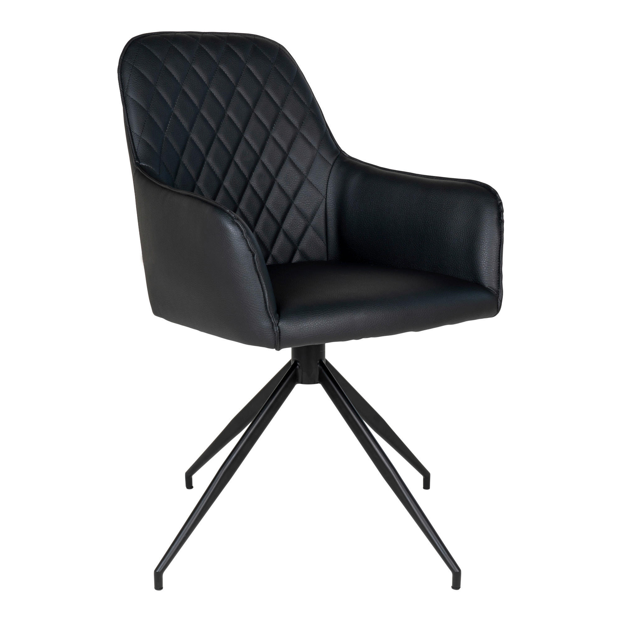 STOL MED ARMSTÖD läderimitation  - svart, Modern, metall/textil (56/89/62cm) - MID.YOU