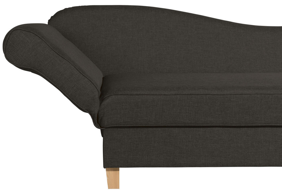RÉCAMIERE in Flachgewebe Dunkelbraun  - Dunkelbraun/Buchefarben, Design, Holz/Textil (190/88/82cm) - Max Winzer