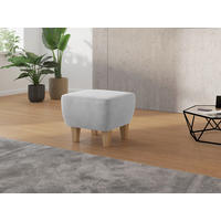 HOCKER Flachgewebe Silberfarben  - Eichefarben/Silberfarben, KONVENTIONELL, Holz/Textil (56/46/56cm) - Sit & More