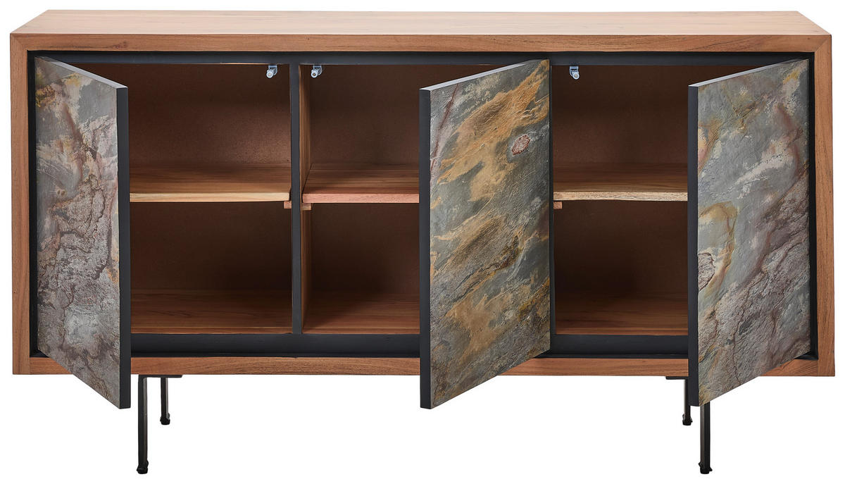 SIDEBOARD  in 140/76/40 cm  - Jadegrün/Schwarz, LIFESTYLE, Holz/Metall (140/76/40cm) - Livetastic