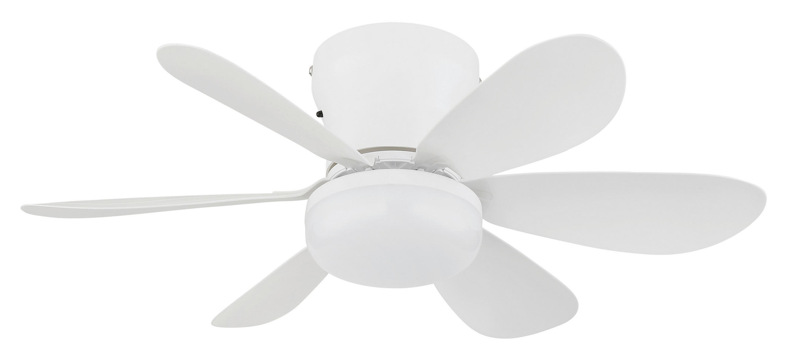 DECKENVENTILATOR Delores 51/16,5 cm  - Weiß, Design, Kunststoff/Metall (51/16,5cm) - Globo