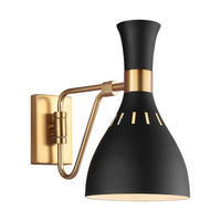 NÁSTENNÉ SVIETIDLO, 15.9/27.3/30.5 cm - čierna/mosadzná, Konventionell, kov (15.9/27.3/30.5cm) - Elstead Lighting