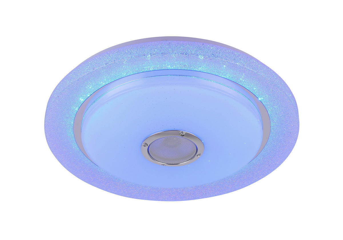 LED MENNYEZETI LÁMPA - krómszínű/fehér, Trend, műanyag/fém (38/8cm) - Novel