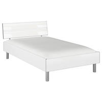 BETT 120/200 cm  in Weiß Hochglanz  - Weiß Hochglanz/Alufarben, Design, Metall (120/200cm) - Carryhome