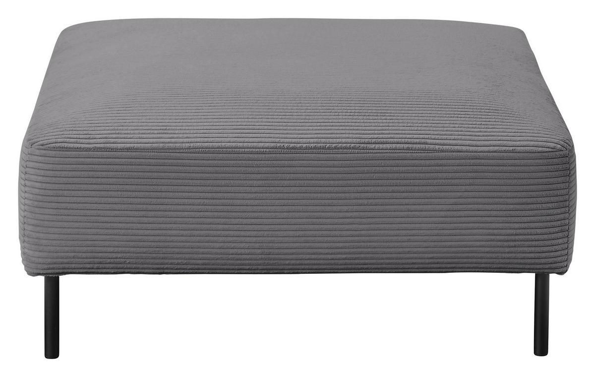 HOCKER in Textil Dunkelgrau  - Dunkelgrau/Schwarz, Design, Textil/Metall (100/41/100cm) - Johann Jakob