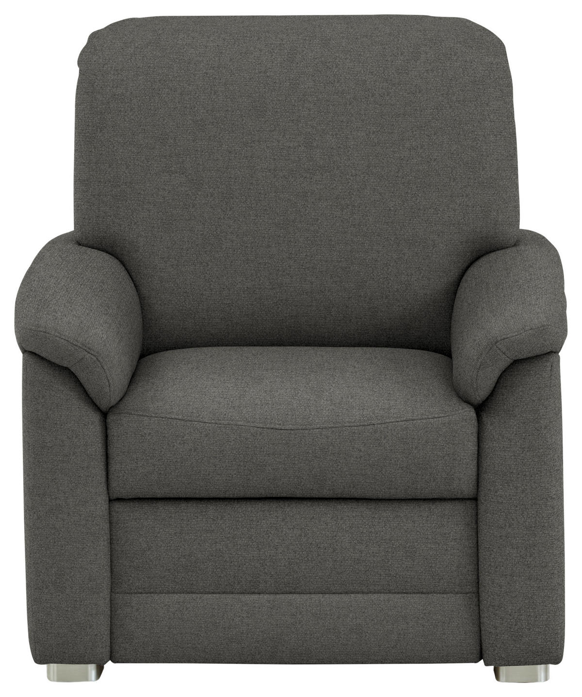 SESSEL Chenille Grau  - Alufarben/Grau, Konventionell, Textil/Metall (88/96/89cm) - Beldomo Comfort