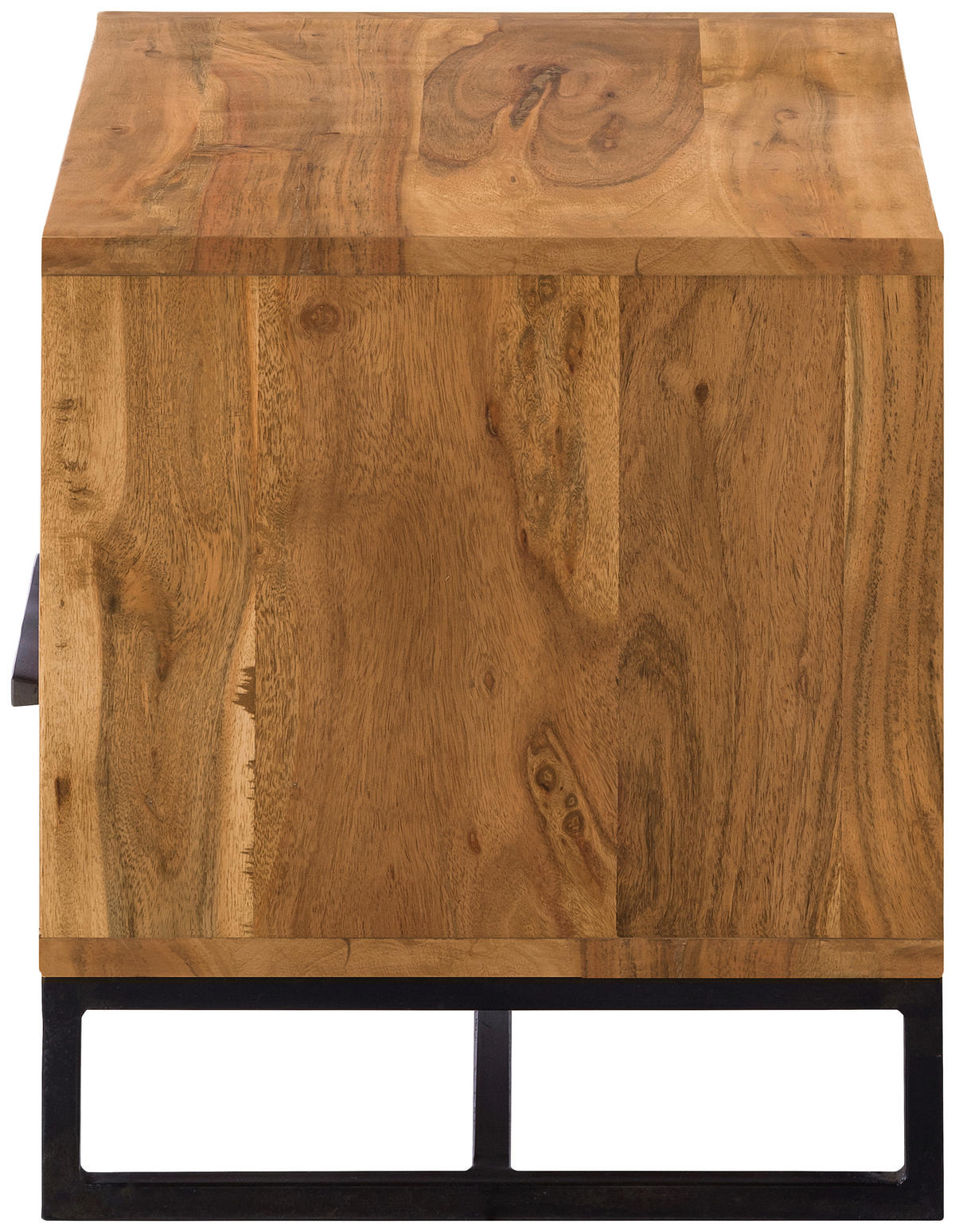 NACHTSCHRANK 40/40/35 cm Akazie massiv, vollmassiv  - Schwarz/Akaziefarben, Design, Holz/Metall (40/40/35cm) - home24