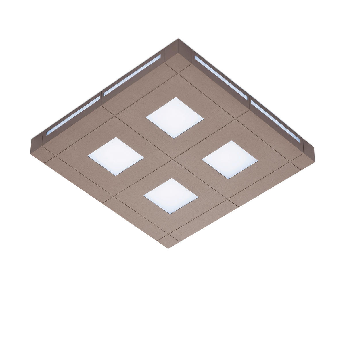 LED-DECKENLEUCHTE Aera 40/5/40 cm  - Weiß/Bronzefarben, Design, Kunststoff/Metall (40/5/40cm) - Grossmann