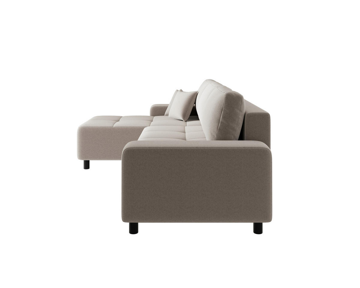 ECKSOFA  in Jacquard Beige  - Beige/Schwarz, MODERN, Kunststoff/Textil (144/246cm) - Carryhome
