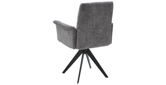 ARMLEHNSTUHL in Stahl Flachgewebe - Schwarz/Grau, Design, Holzwerkstoff/Textil (65/90/61cm) - Dieter Knoll