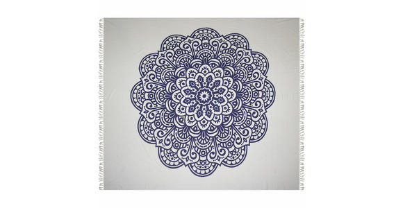 STRANDTUCH 210/220 cm Blau, Weiß - Blau/Weiß, KONVENTIONELL, Textil (210/220cm) - Esposa
