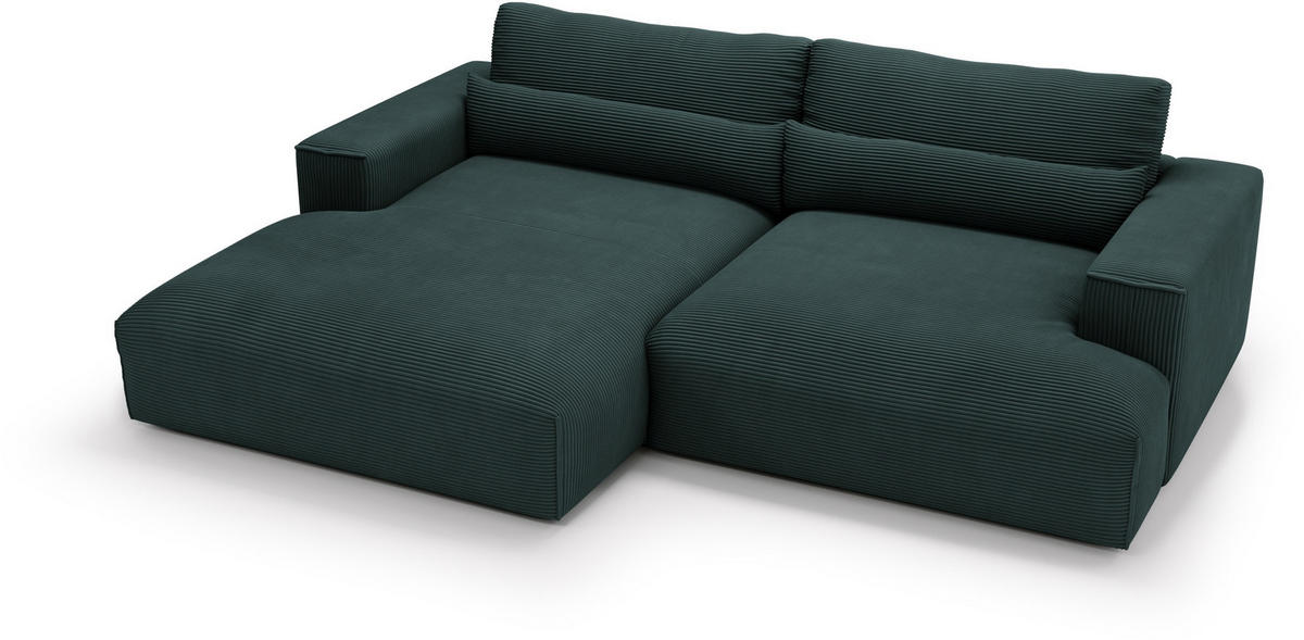 ECKSOFA Felicia Anthrazit Cord  - Anthrazit/Schwarz, Design, Kunststoff/Textil (187/267cm) - Stylife