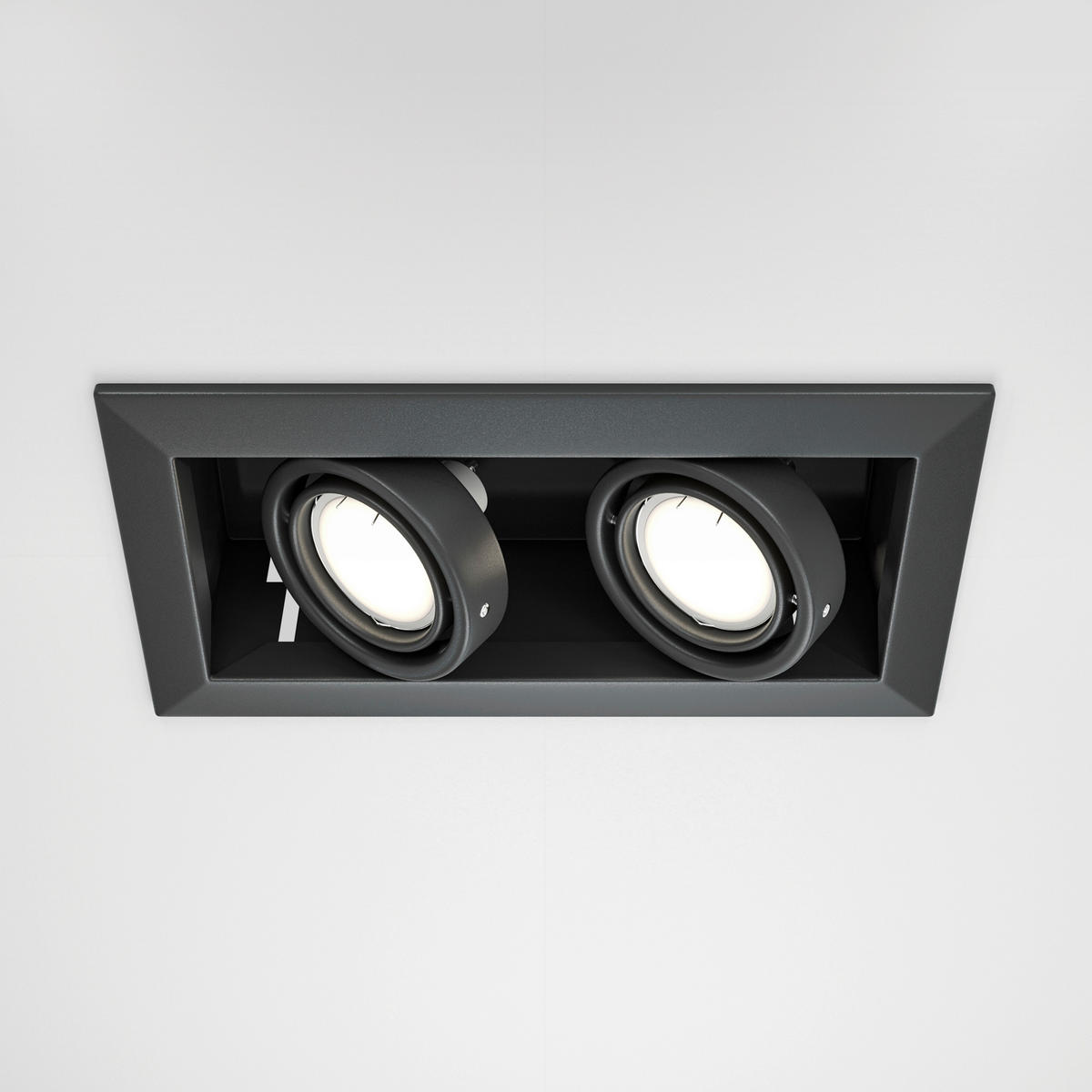 DECKENLEUCHTE Downlight 24,5/12,5/7 cm  - Schwarz, Trend, Metall (24,5/12,5/7cm) - MAYTONI