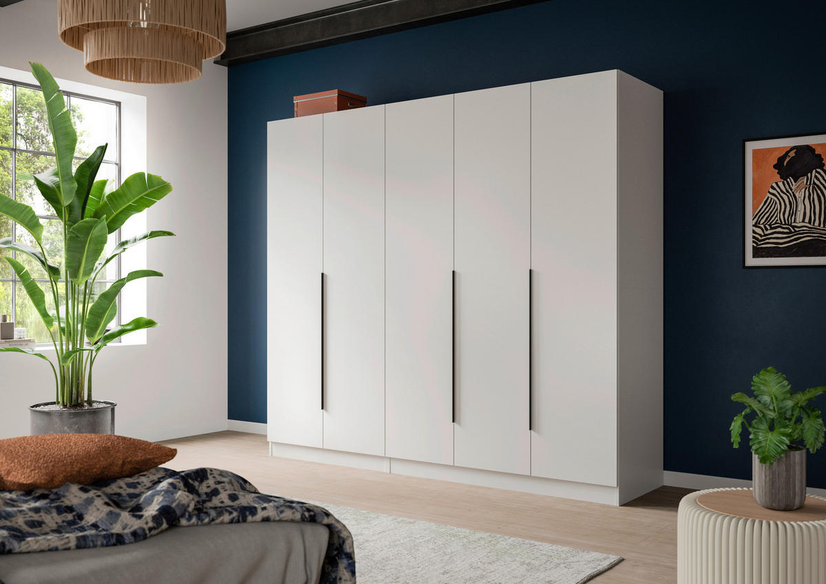 DREHTÜRENSCHRANK  in Weiß  - Schwarz/Weiß, MODERN, Holzwerkstoff (200/181/52cm) - MID.YOU