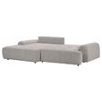 Ecksofa mit Funktion Grau Flachgewebe Zierkissen, Rückenkissen, Bettkasten, Schlaffunktion, Rücken echt, Liegefläche im Originalstoff  - Schwarz/Grau, KONVENTIONELL, Kunststoff/Textil (190/277cm) - Carryhome