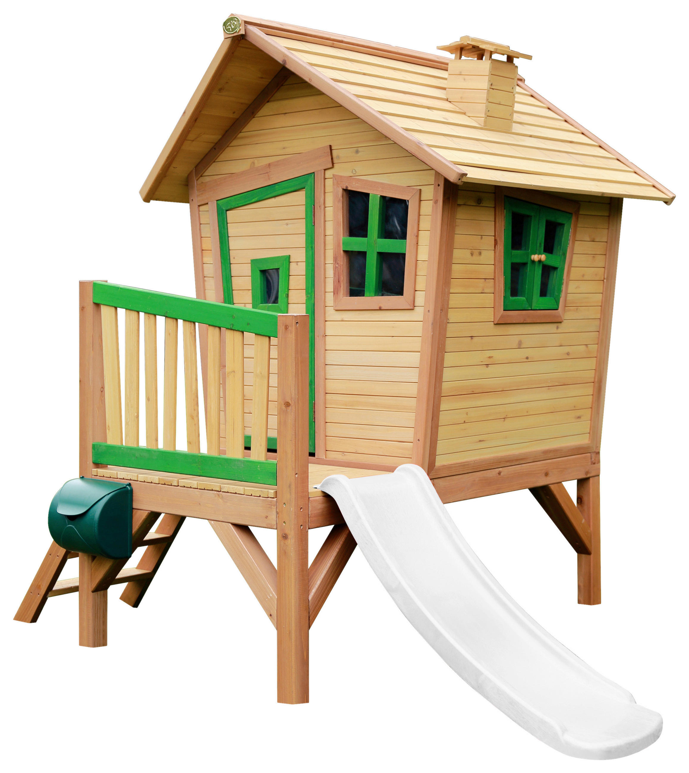 SPIELHAUS 264/203/177 cm  - Braun/Weiß, KONVENTIONELL, Holz/Kunststoff (264/203/177cm) - Ambia Garden