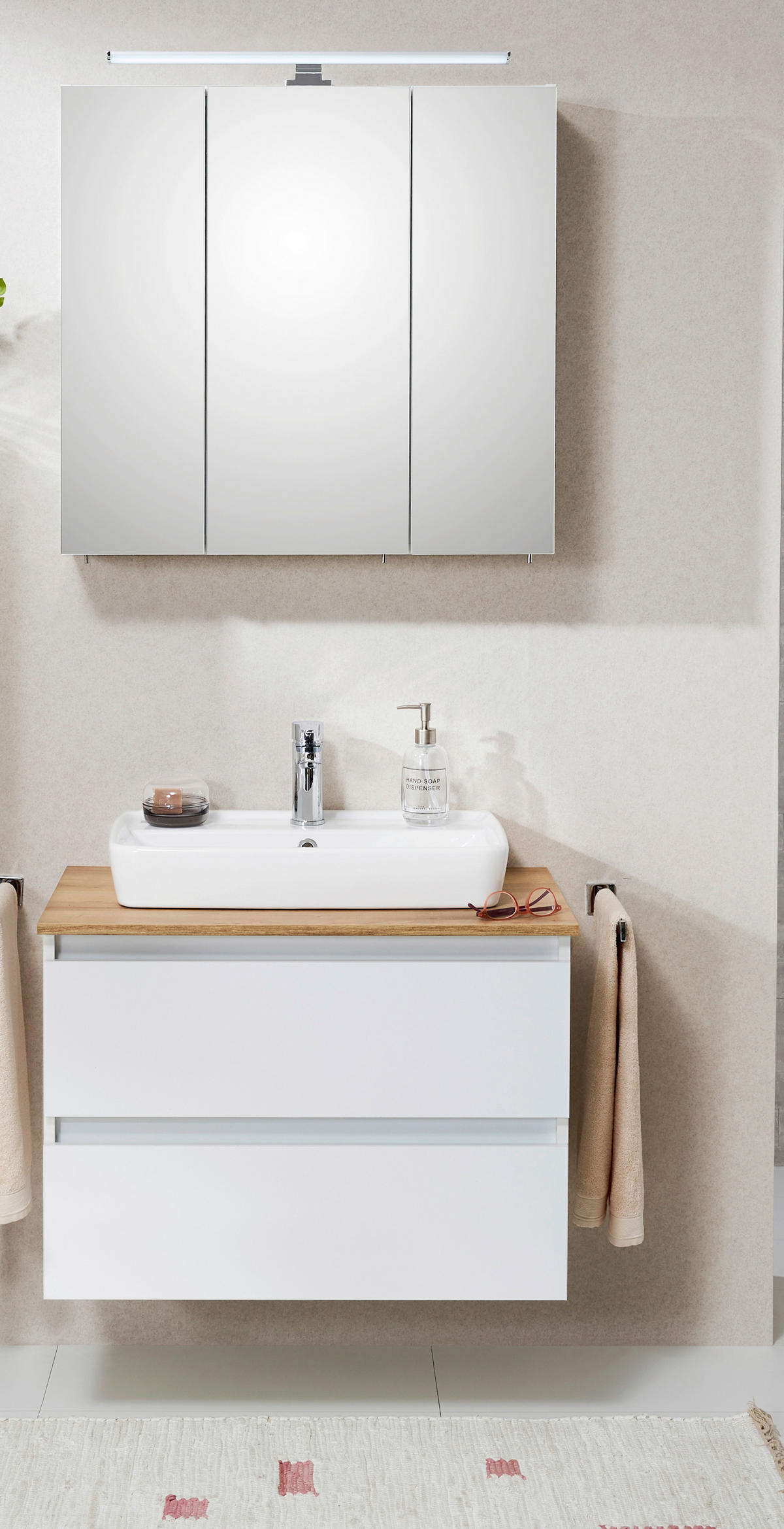 KOPALNICA  bela, barve hrasta  - barve hrasta/bela, Konvencionalno, leseni material (78cm) - Pelipal