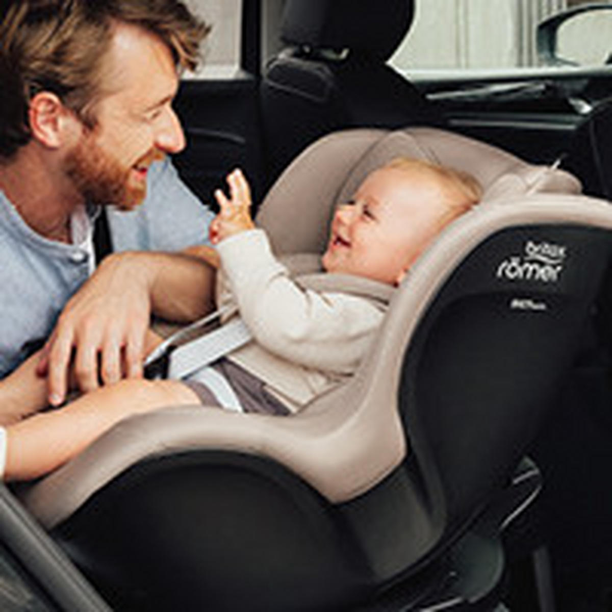 REBOARDER-KINDERSITZ DUALFIX 5Z  - Hellbraun/Cappuccino, Basics, Kunststoff/Textil (44/48/74cm) - Britax Römer