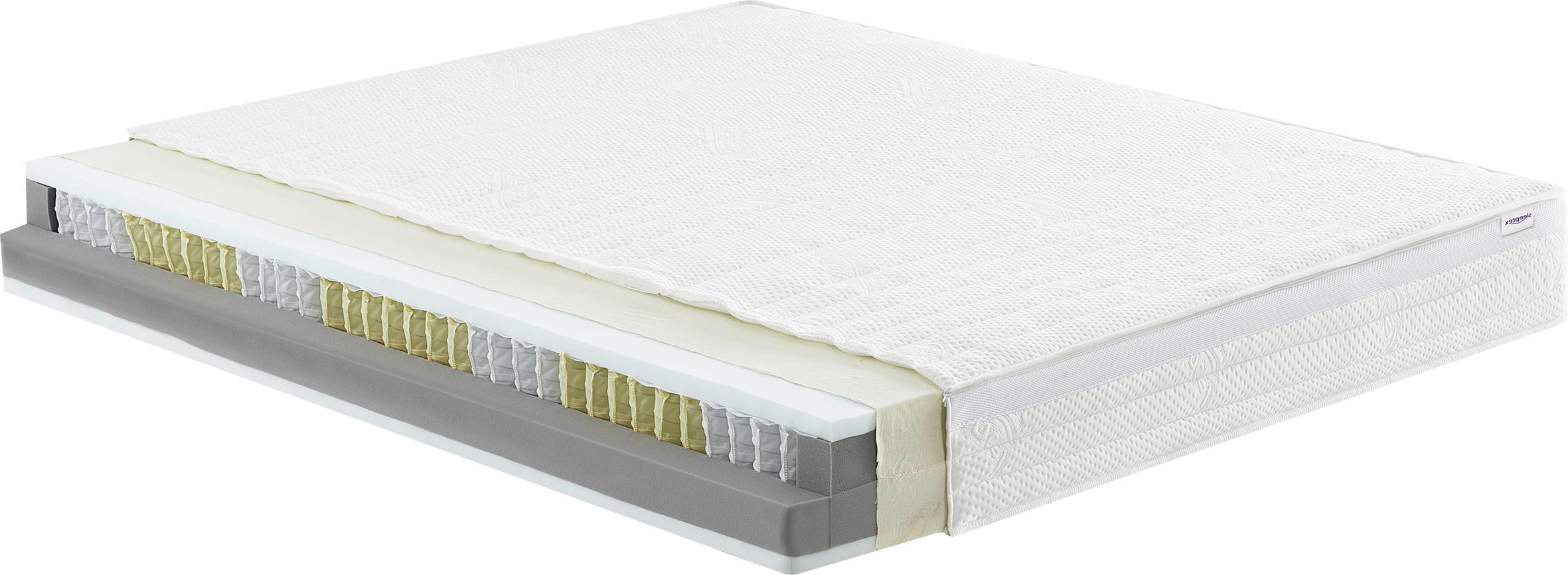 TASCHENFEDERKERNMATRATZE 180/200 cm Höhe ca. 23 cm  - Weiß, KONVENTIONELL, Textil (180/200cm) - Sleeptex