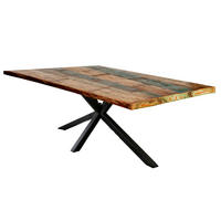 ESSTISCH 240/100/76 cm Echtholz  Holz, Metall rechteckig Multicolor, Schwarz  - Multicolor/Schwarz, MODERN, Holz/Metall (240/100/76cm) - MID.YOU