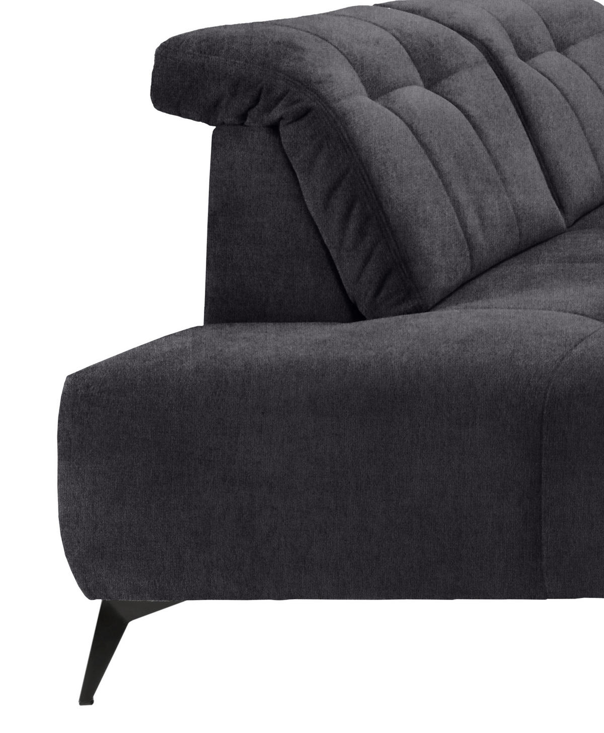 WOHNLANDSCHAFT in Mikrofaser Anthrazit  - Anthrazit/Schwarz, Modern, Textil/Metall (200/337/180cm) - Livetastic