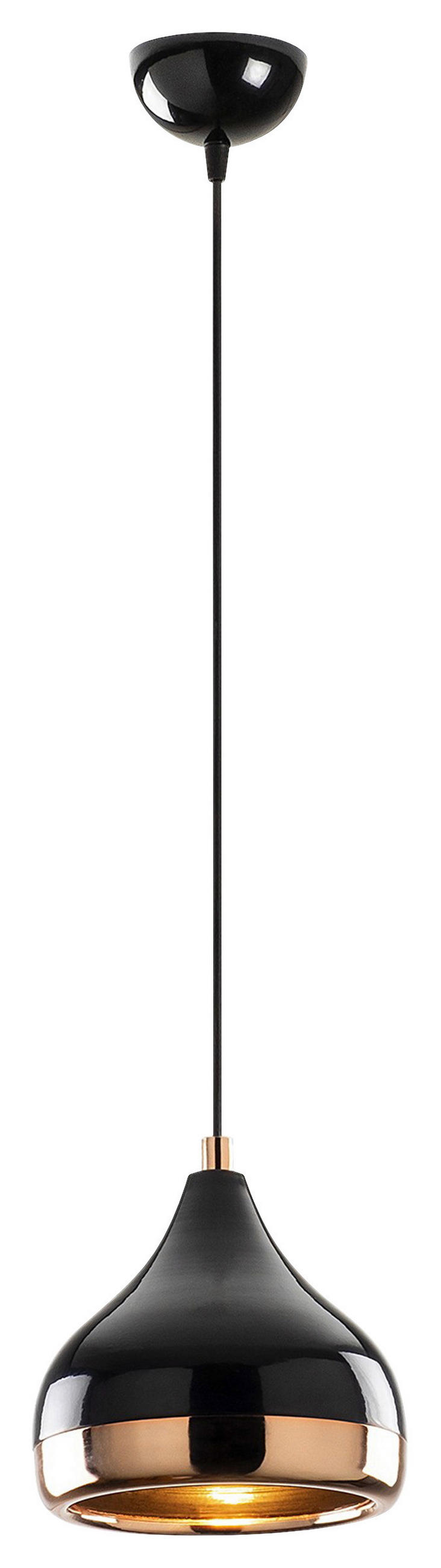 DECKENLEUCHTE 112/17/17 cm   - Schwarz Hochglanz/Goldfarben, Trend, Metall (112/17/17cm) - P & B