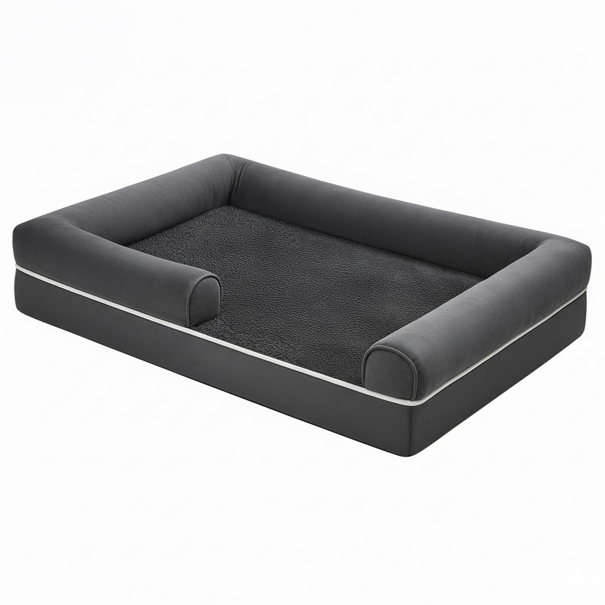 HUNDEBETT - Dunkelgrau, Trend, Kunststoff/Textil (106/18/71cm) - Boxxx