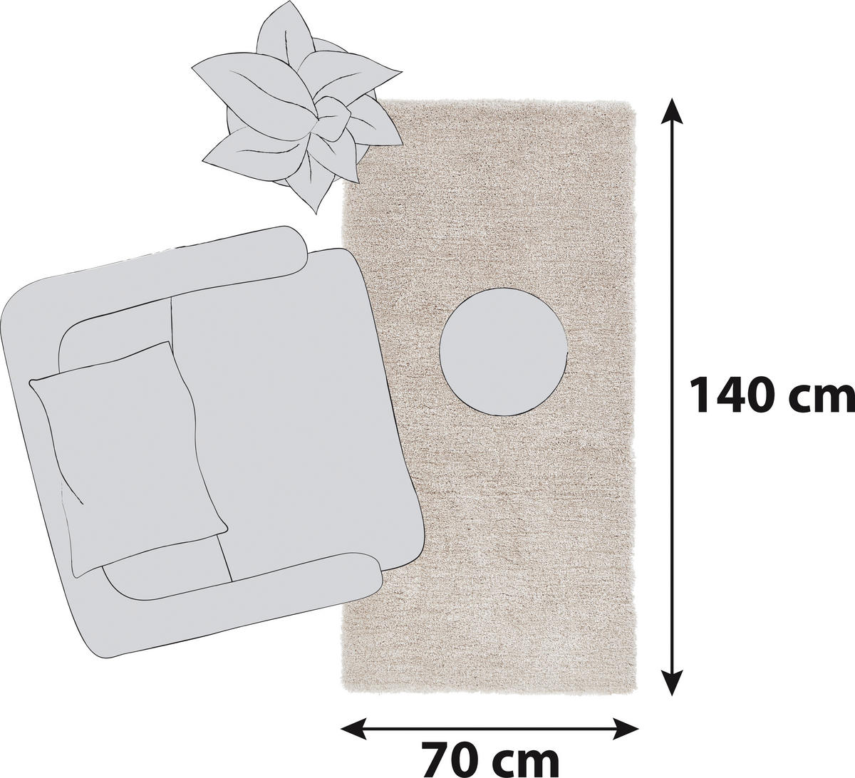 HOCHFLORTEPPICH 70/140 cm Relaxx Weiß  - Weiß, Basics, Textil (70/140cm) - Esprit