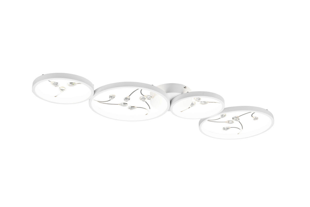 DECKENLEUCHTE    95,5/40/6,5 cm  - Weiss, Design, Metall (95,5/40/6,5cm) - Trio Leuchten