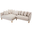 ECKSOFA Beige Chenille  - Beige/Buchefarben, KONVENTIONELL, Holz/Textil (162/276cm) - Carryhome