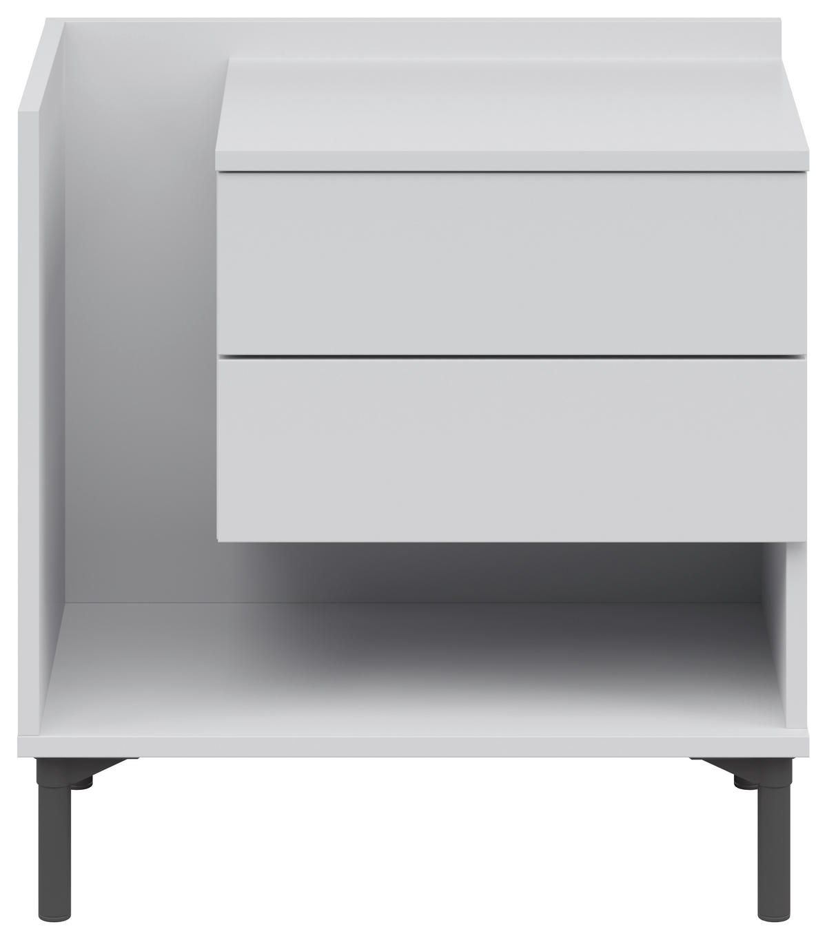 NACHTKÄSTCHEN 60/62/38 cm  in Hellgrau  - Hellgrau/Graphitfarben, Design, Holzwerkstoff/Kunststoff (60/62/38cm) - Lomoco