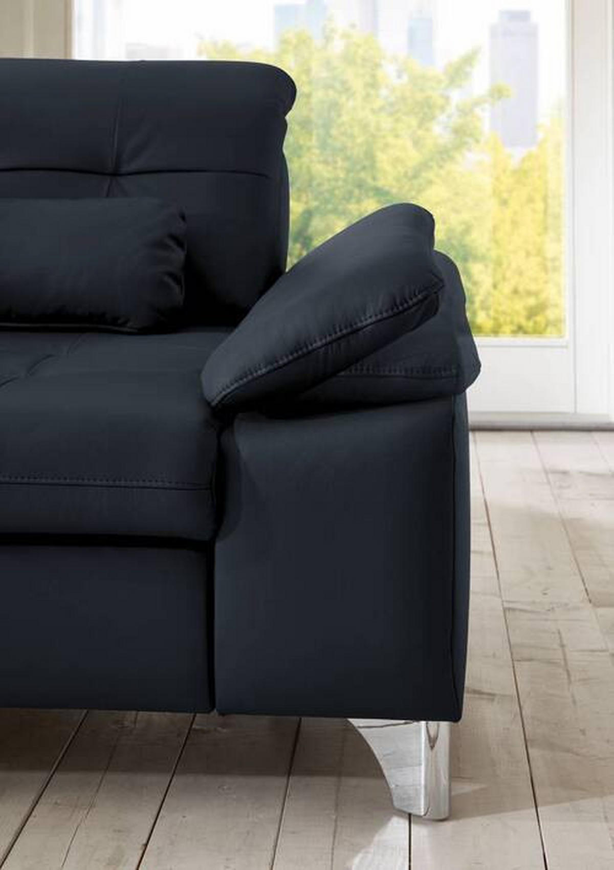 ECKSOFA in Echtleder Dunkelblau  - Dunkelblau, Basics, Leder/Metall (211/309cm) - Beldomo Speed