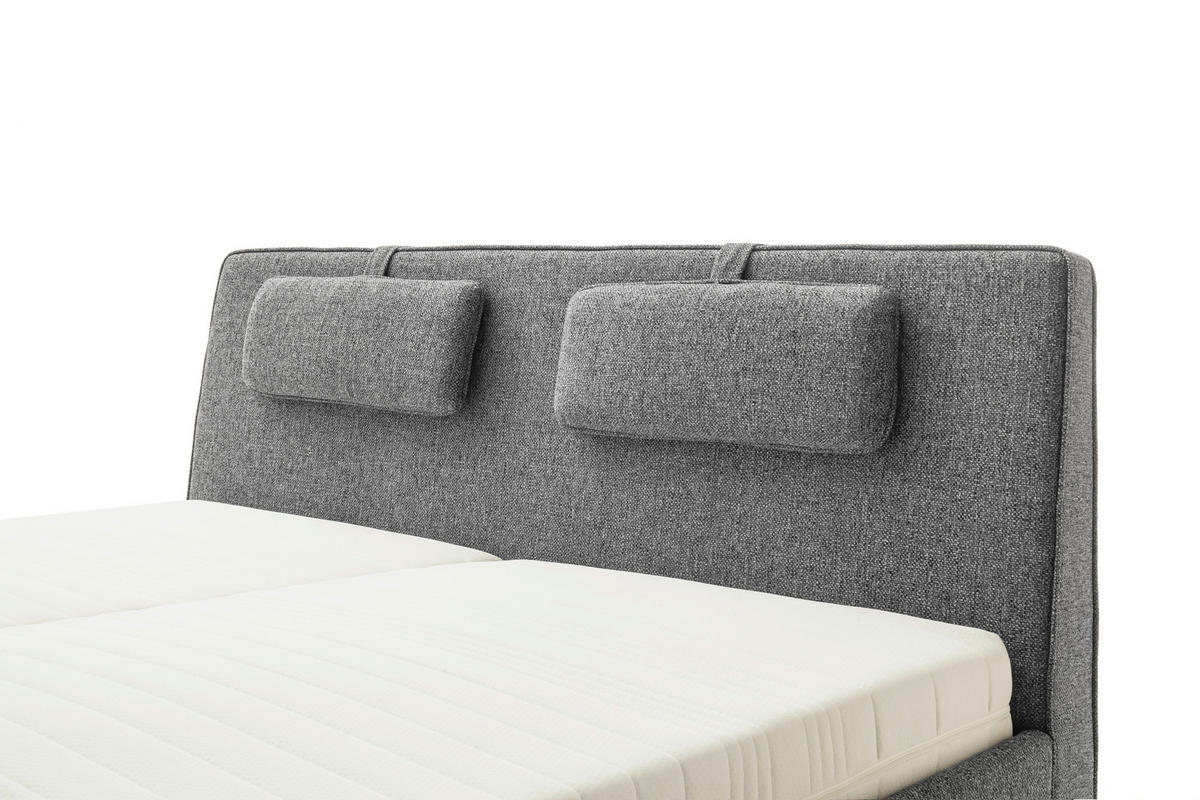 POLSTERBETT Lattenrost, Bettkasten Grau 180/200 cm  - Birkefarben/Buchefarben, Design, Holz/Textil (180/200cm) - Schöner Wohnen