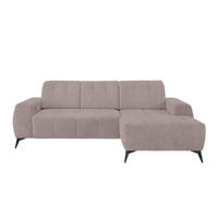 ECKSOFA Taupe Mikrofaser  - Taupe/Schwarz, MODERN, Textil/Metall (258/180cm) - Livetastic