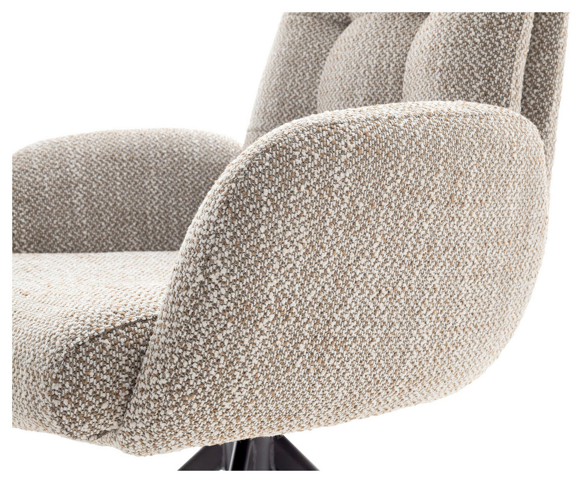 ARMLEHNSTUHL  in Stahl Webstoff  - Schwarz/Cappuccino, Design, Textil/Metall (66/95/74cm) - Novel