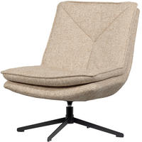 SESSEL in Webstoff Naturfarben  - Schwarz/Naturfarben, Design, Textil/Metall (75/88/94cm) - Livetastic