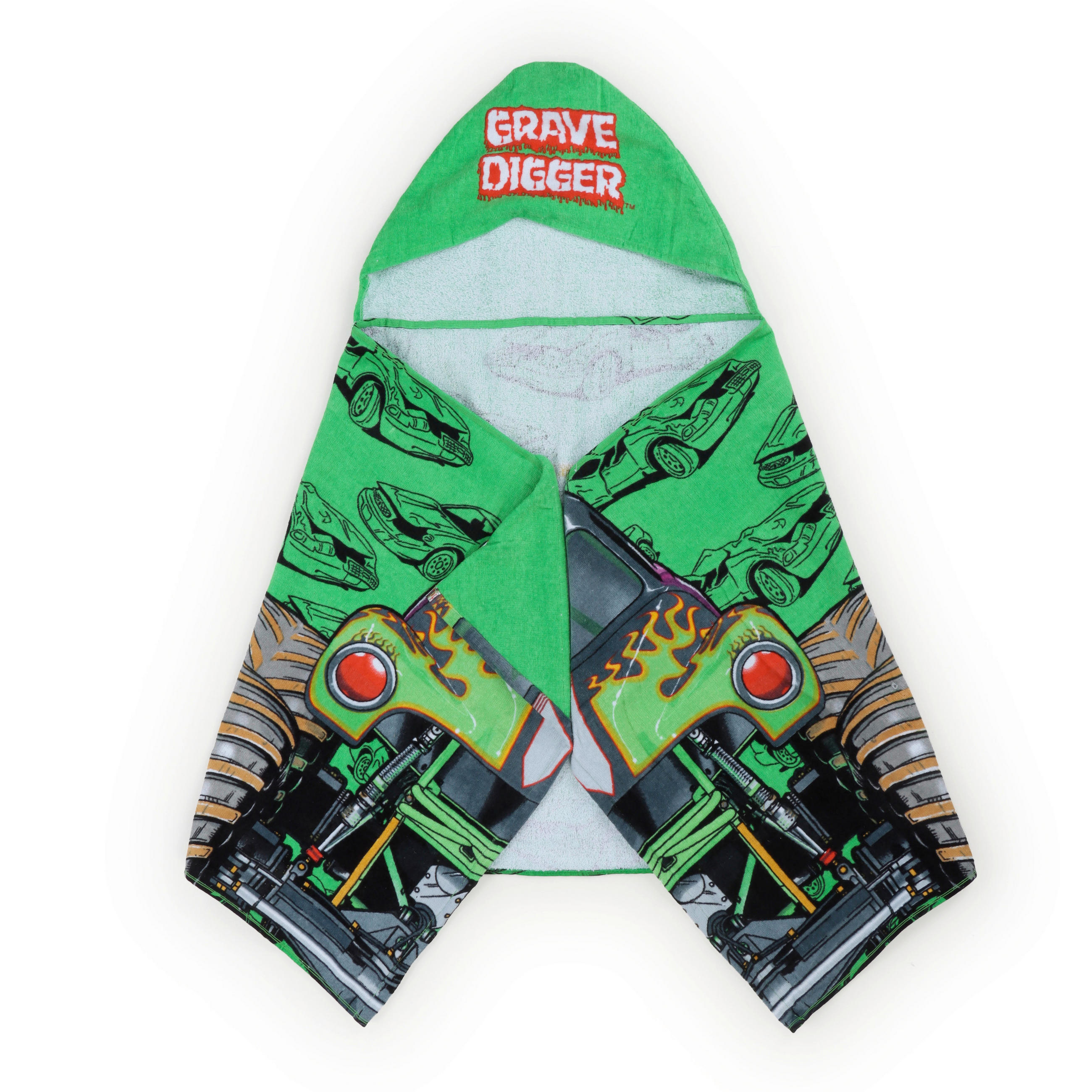 KAPUZENBADETUCH MONSTER JAM 130/56 cm  - Grün, Basics, Textil (130/56cm)