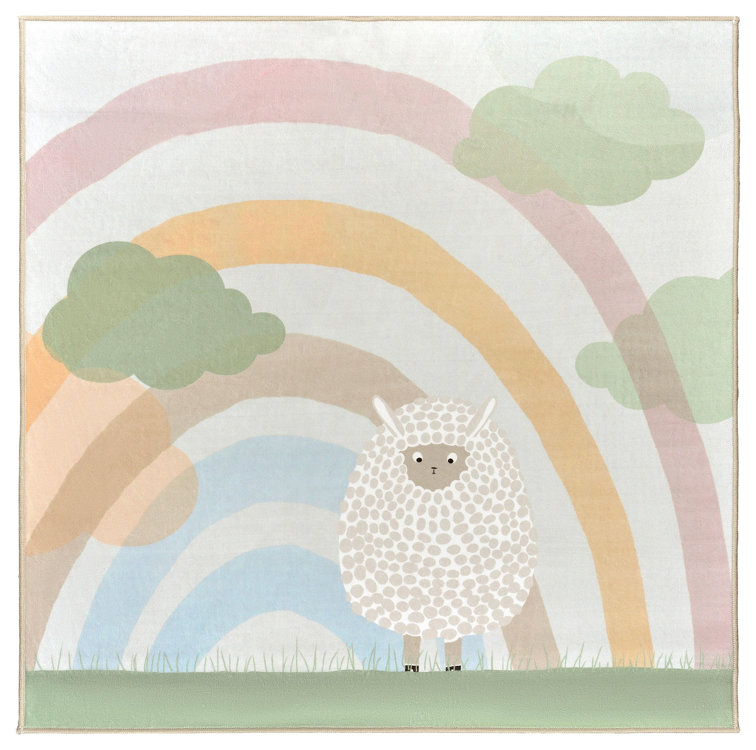 KINDERTEPPICH 120/120 cm LIVING-KIDS  - Multicolor/Hellgrün, Design, Kunststoff/Textil (120/120cm) - Lindorug